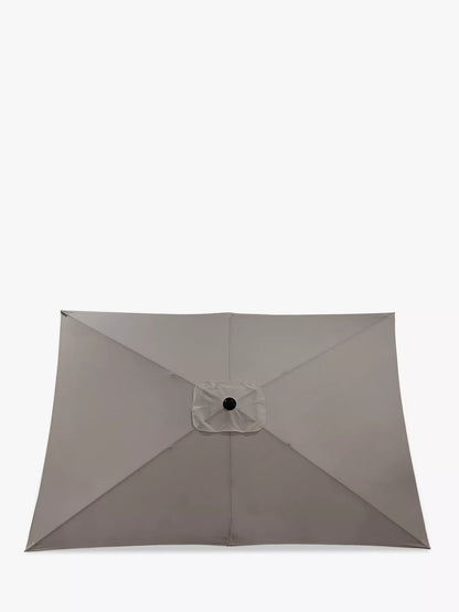 John Lewis Aluminium Wind-Up Parasol, 3 x 2m, Grey