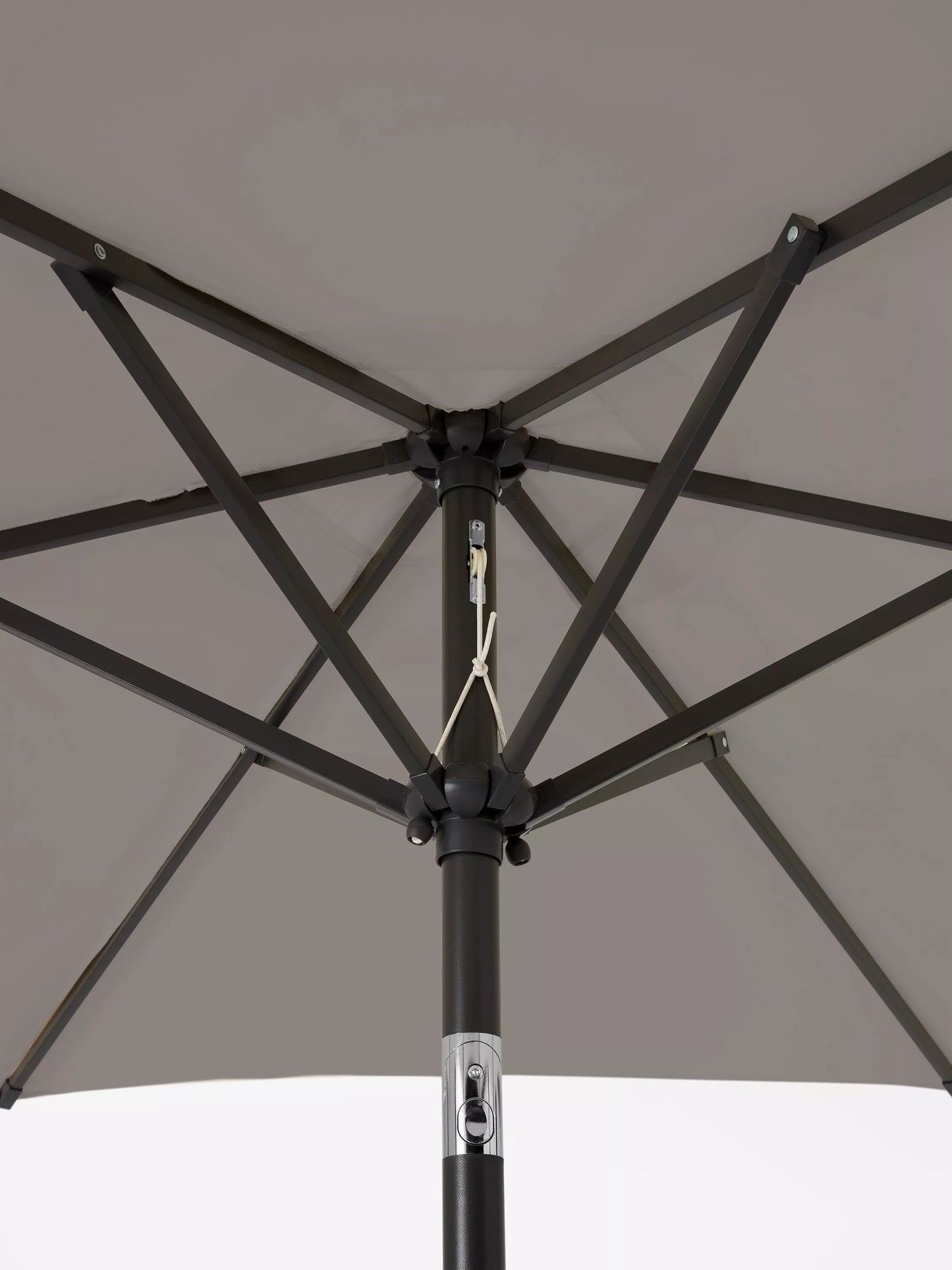 John Lewis Aluminium Wind-Up Parasol, 3 x 2m Grey