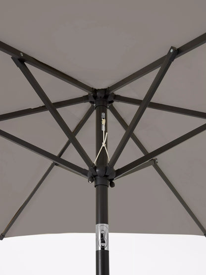 John Lewis Aluminium Wind-Up Parasol, 3 x 2m Grey