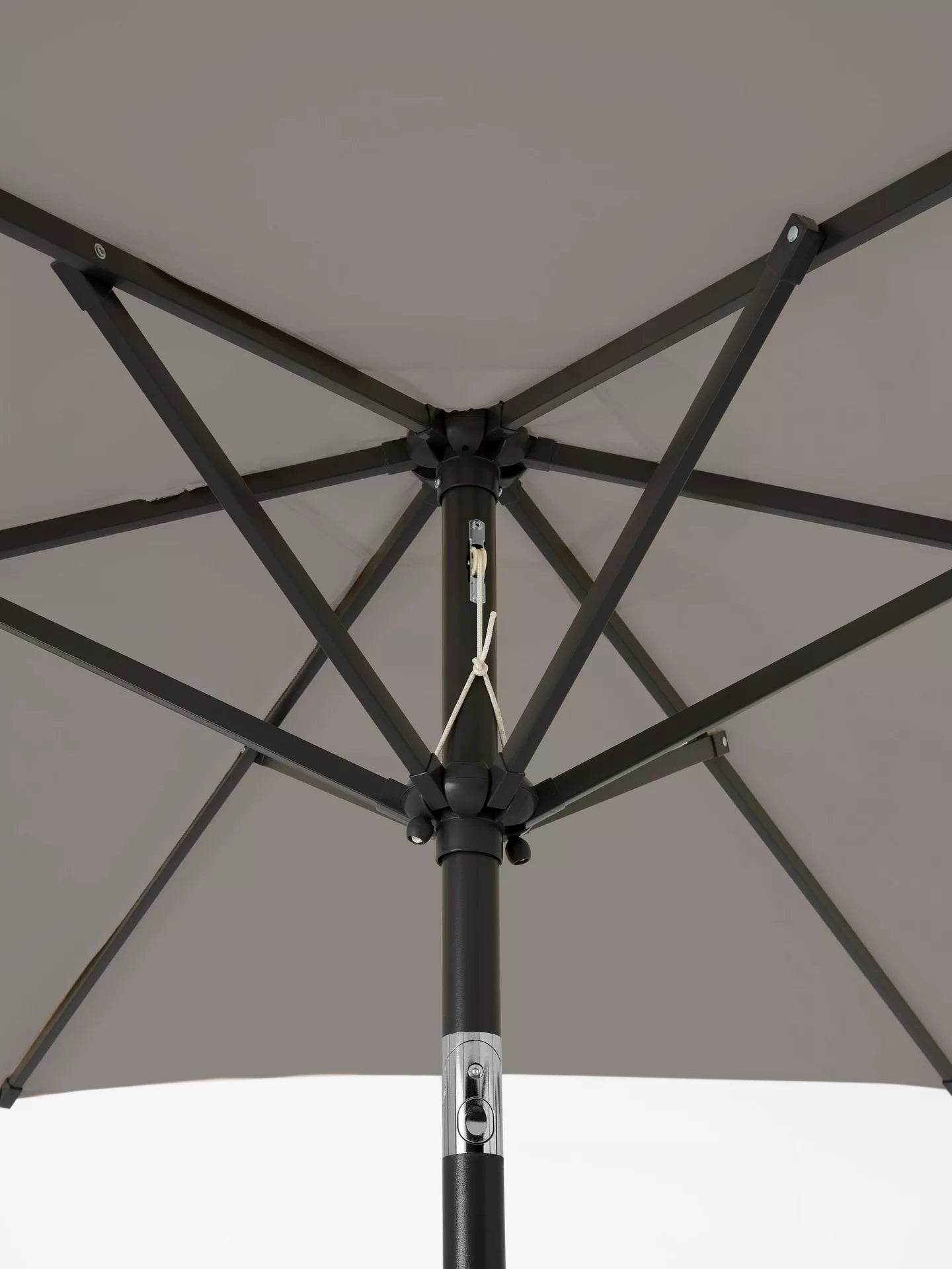 John Lewis Aluminium Wind-Up Parasol, 3 x 2m, Grey