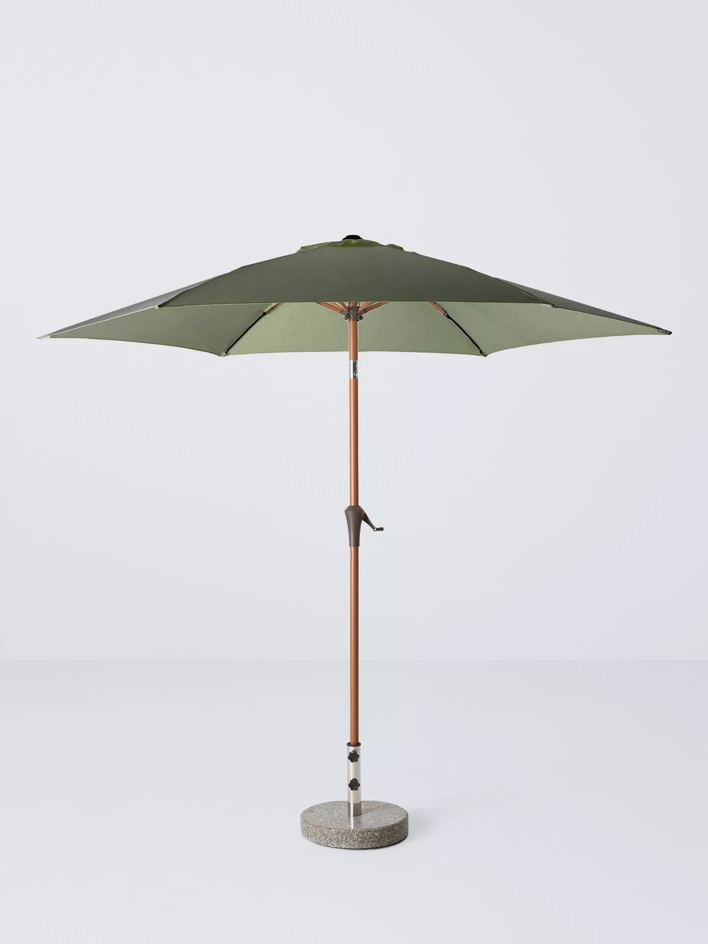John Lewis Wood-Effect Wind-Up Parasol, 2.7m