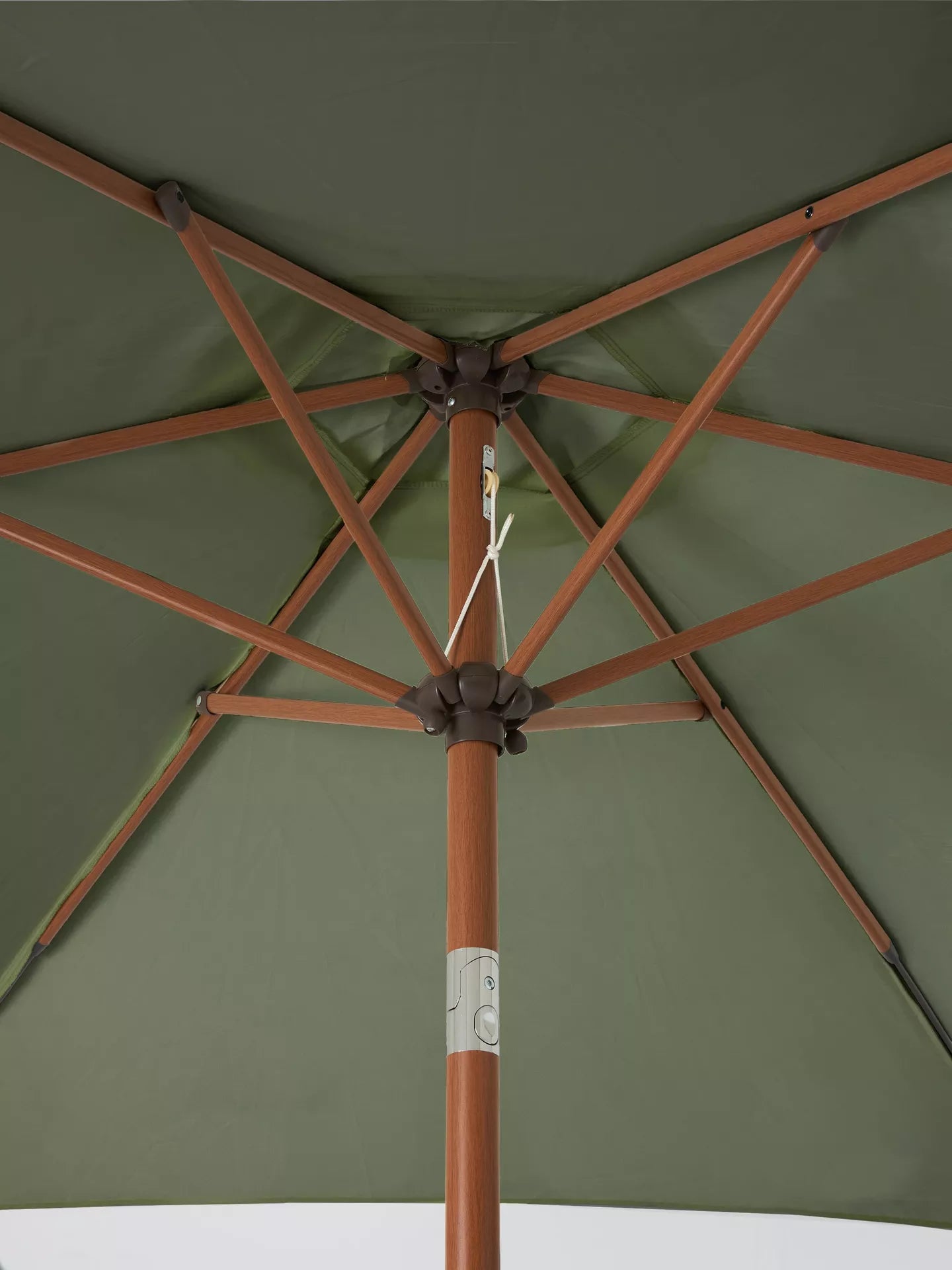 John Lewis Wood-Effect Wind-Up Parasol, 2.7m