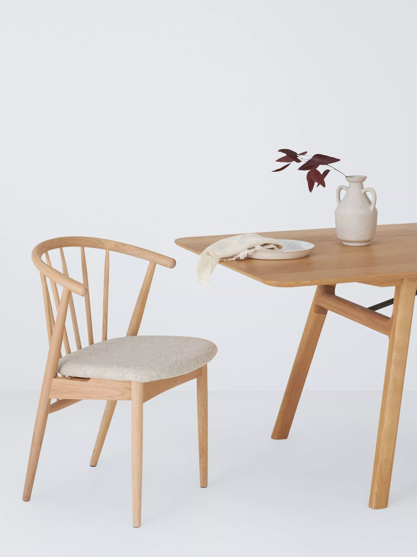 John Lewis Kinross II Dining Chair, Oak/Upholstered Seat