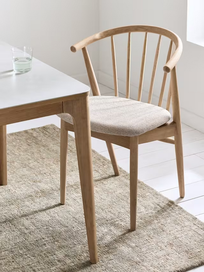 John Lewis Kinross II Dining Chair, Oak/Upholstered Seat