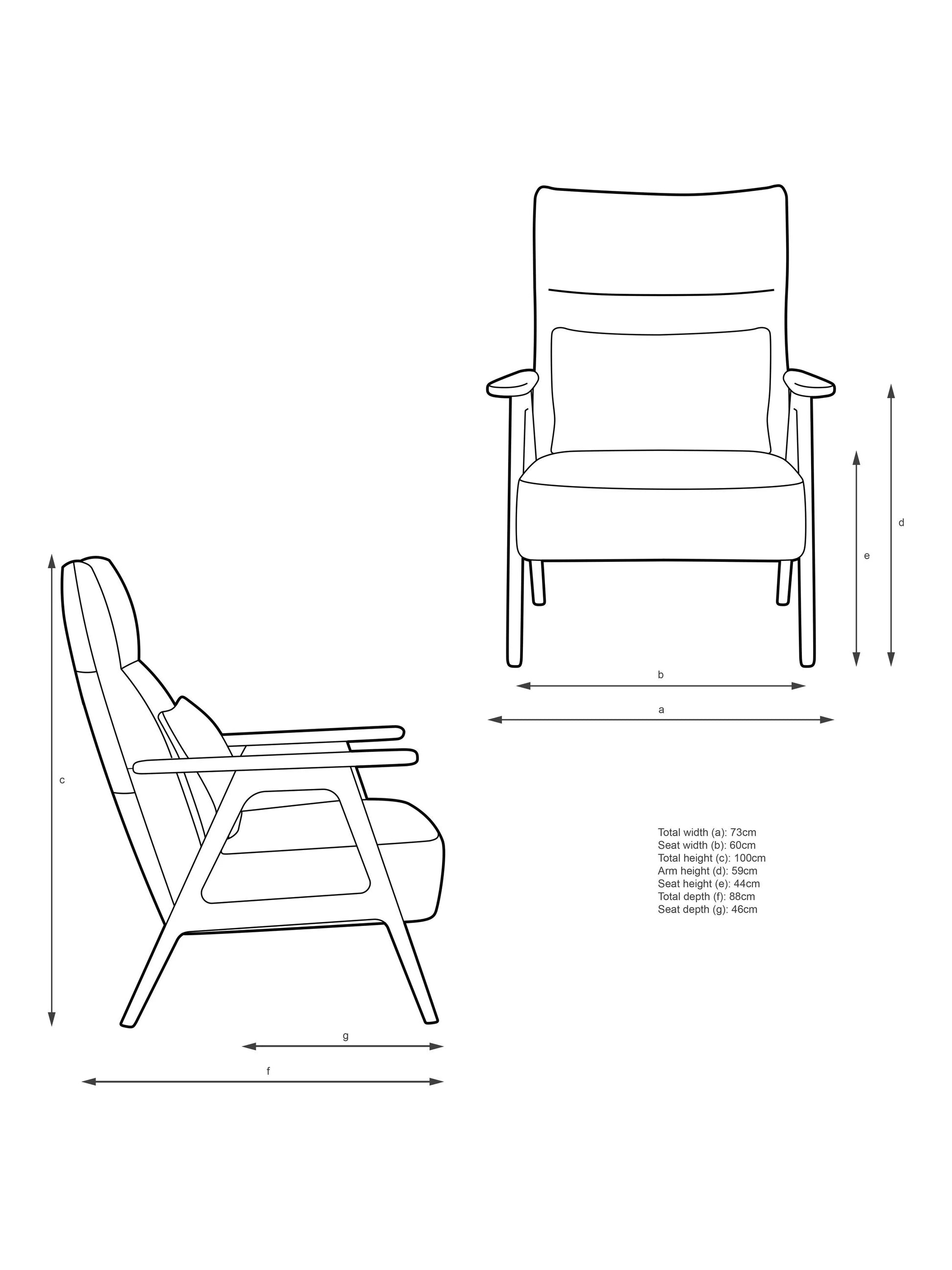 John Lewis Hendricks High Back Leather Accent Chair, Light Leg, Vintage Shadow