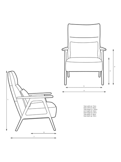 John Lewis Hendricks High Back Leather Accent Chair, Light Leg, Vintage Shadow