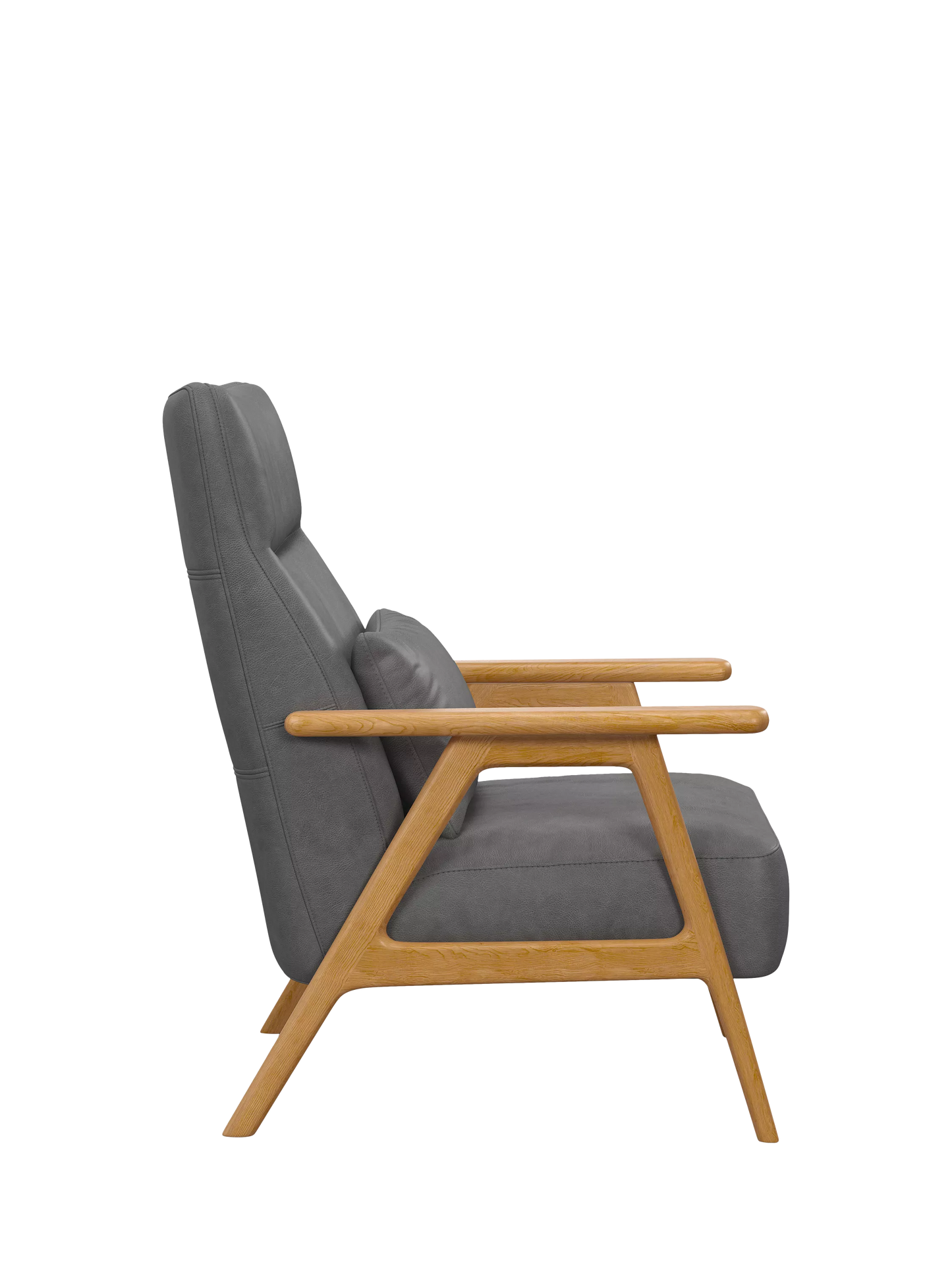 John Lewis Hendricks High Back Leather Accent Chair, Light Leg, Vintage Shadow