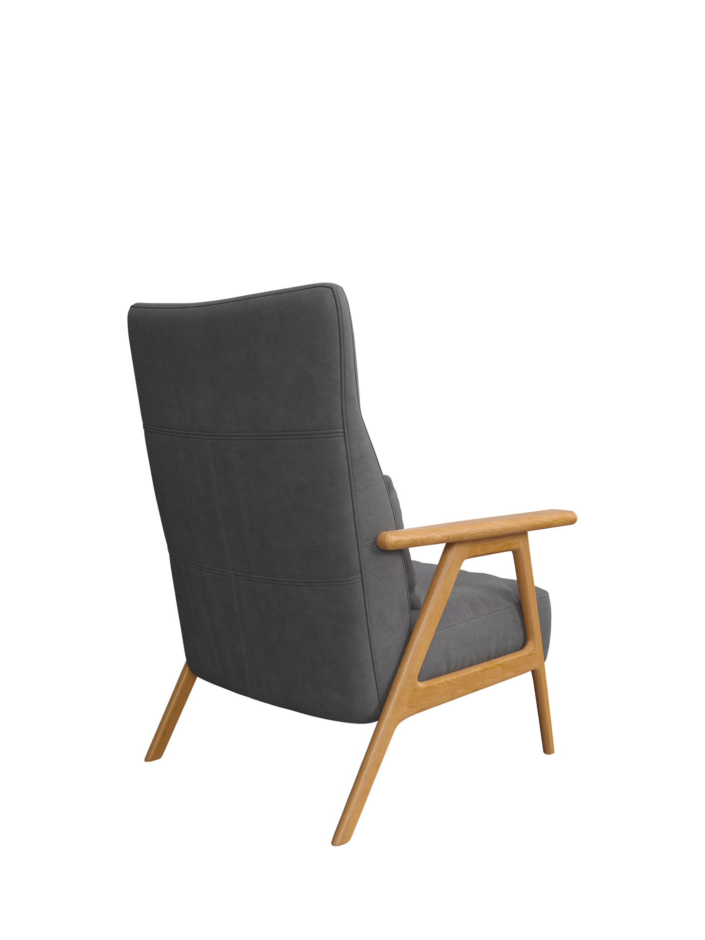 John Lewis Hendricks High Back Leather Accent Chair, Light Leg, Vintage Shadow