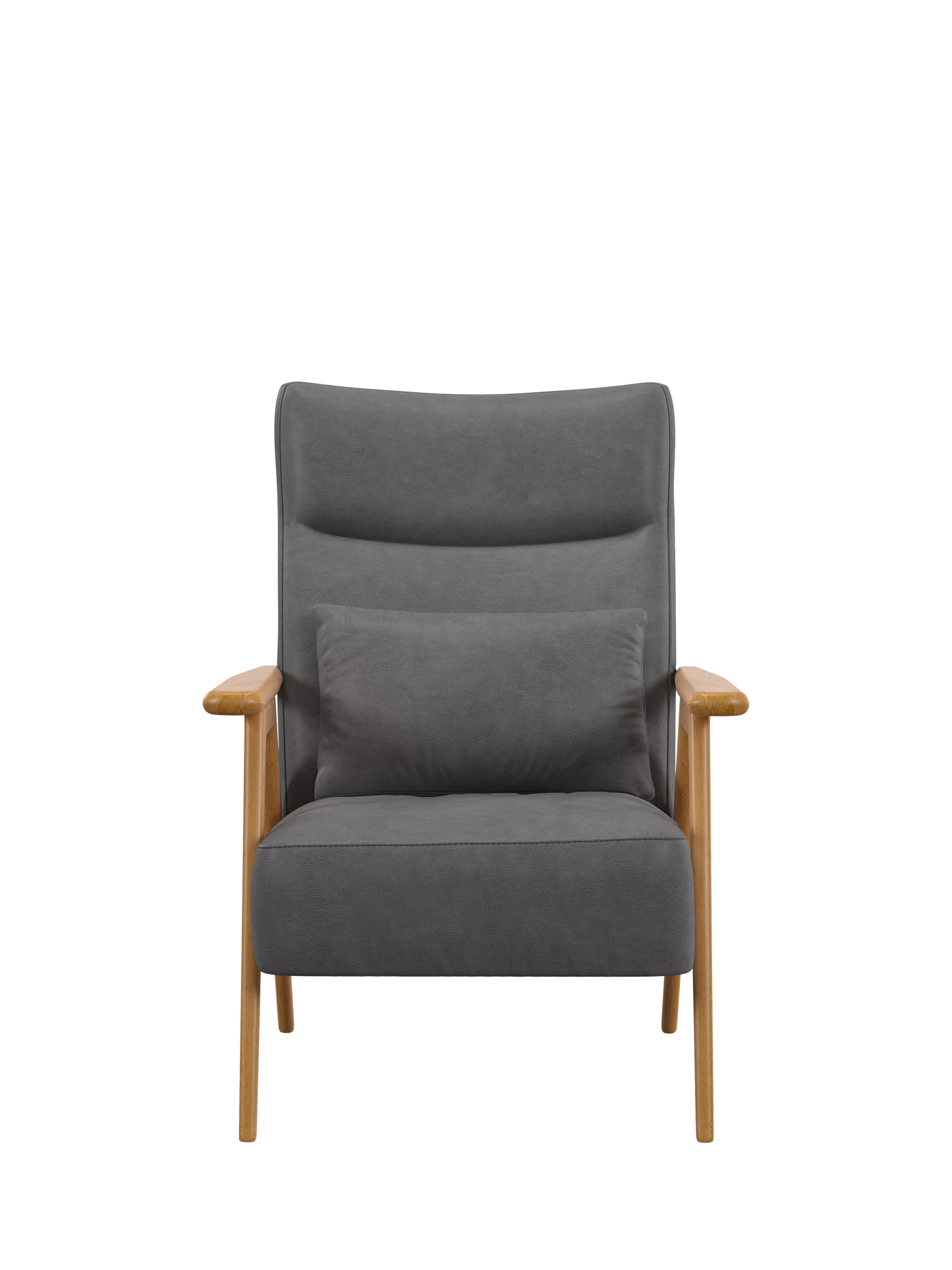 John Lewis Hendricks High Back Leather Accent Chair, Light Leg, Vintage Shadow