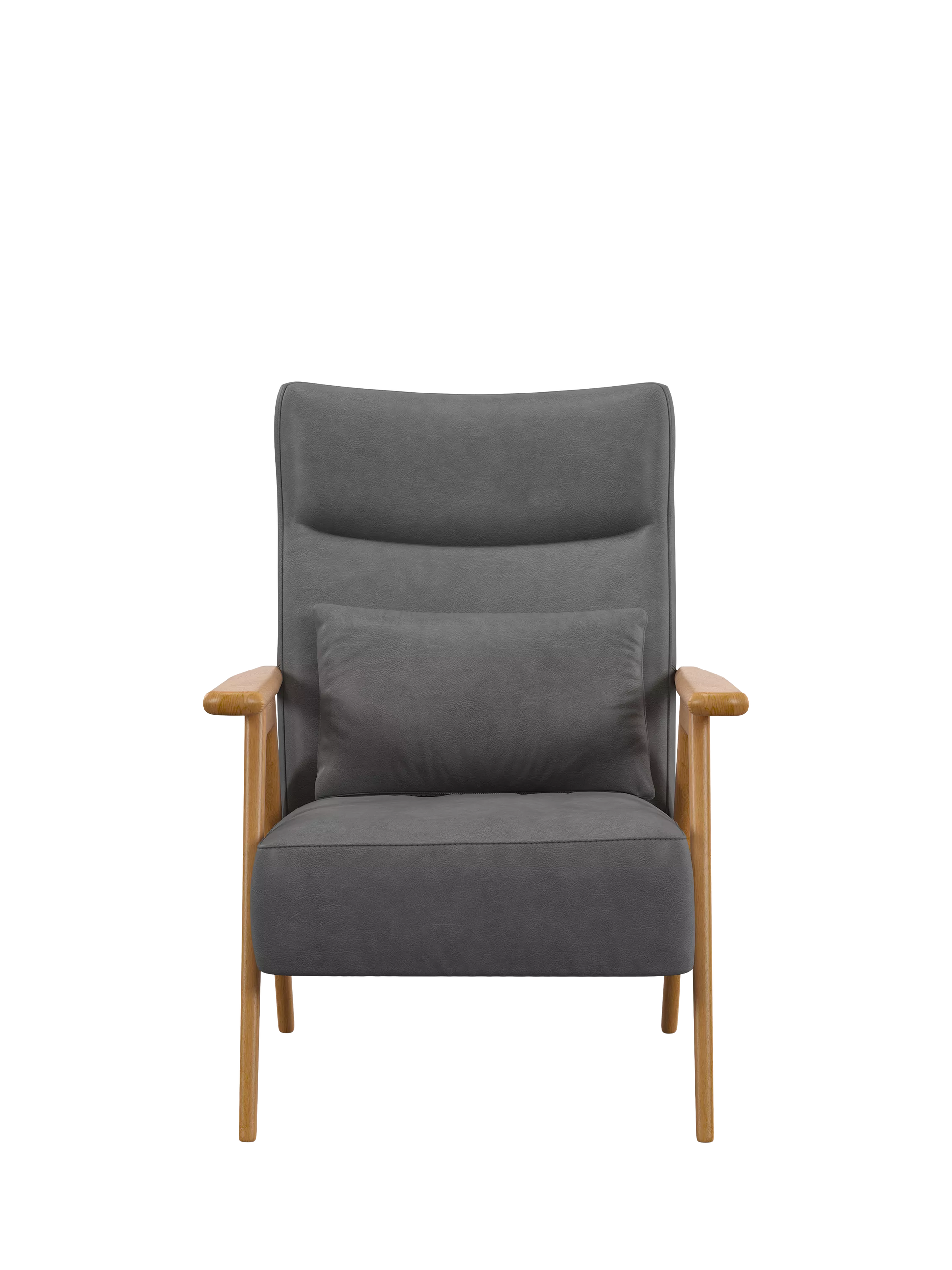 John Lewis Hendricks High Back Leather Accent Chair, Light Leg, Vintage Shadow