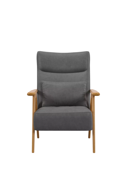 John Lewis Hendricks High Back Leather Accent Chair, Light Leg, Vintage Shadow