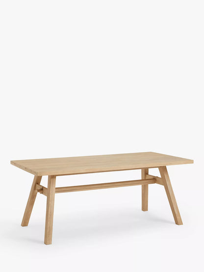 John Lewis Burford Rectangular Garden Dining Table, 190cm, (Acacia Wood), Natural