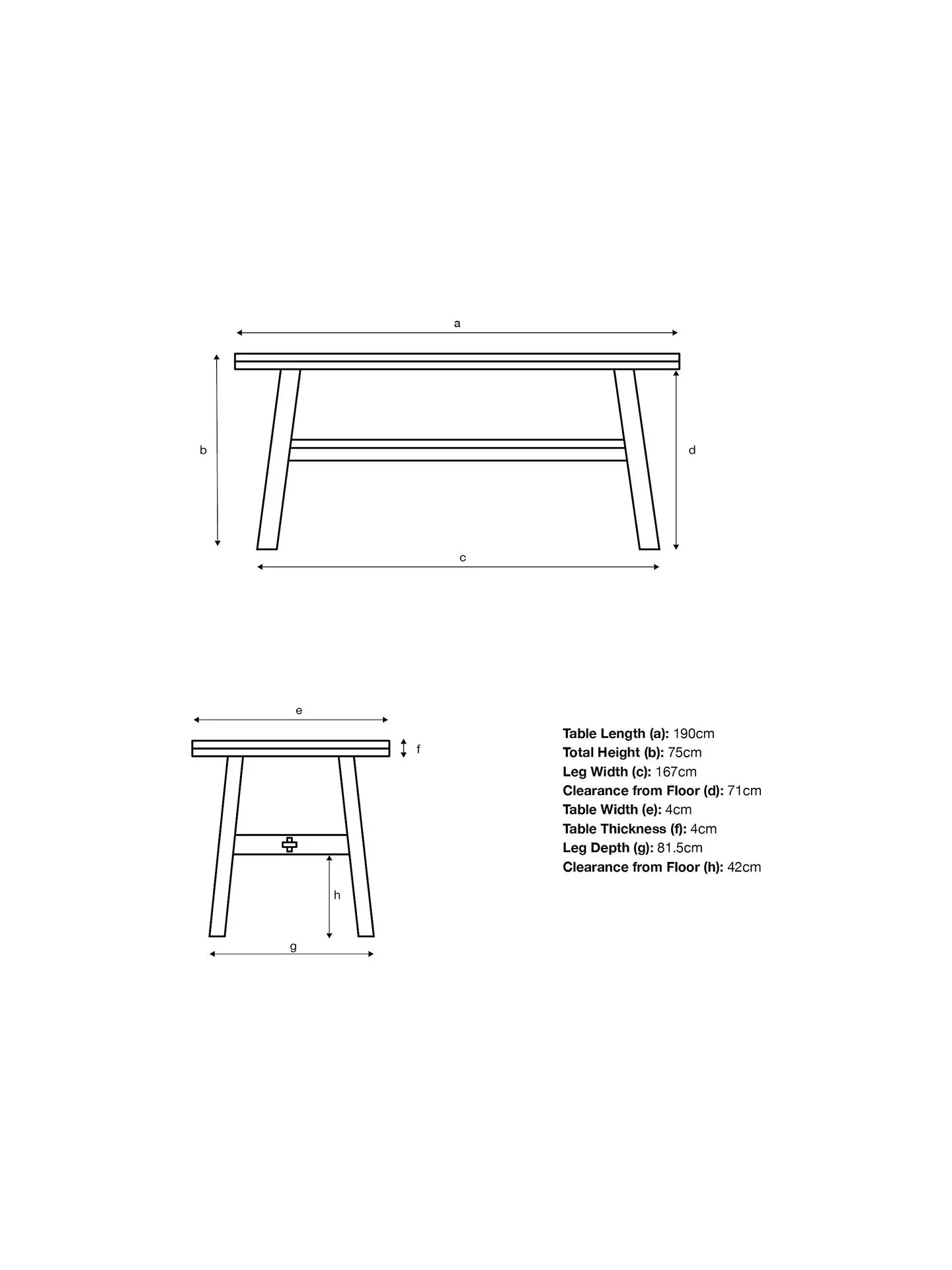 John Lewis Burford Rectangular Garden Dining Table, 190cm, (Acacia Wood), Natural