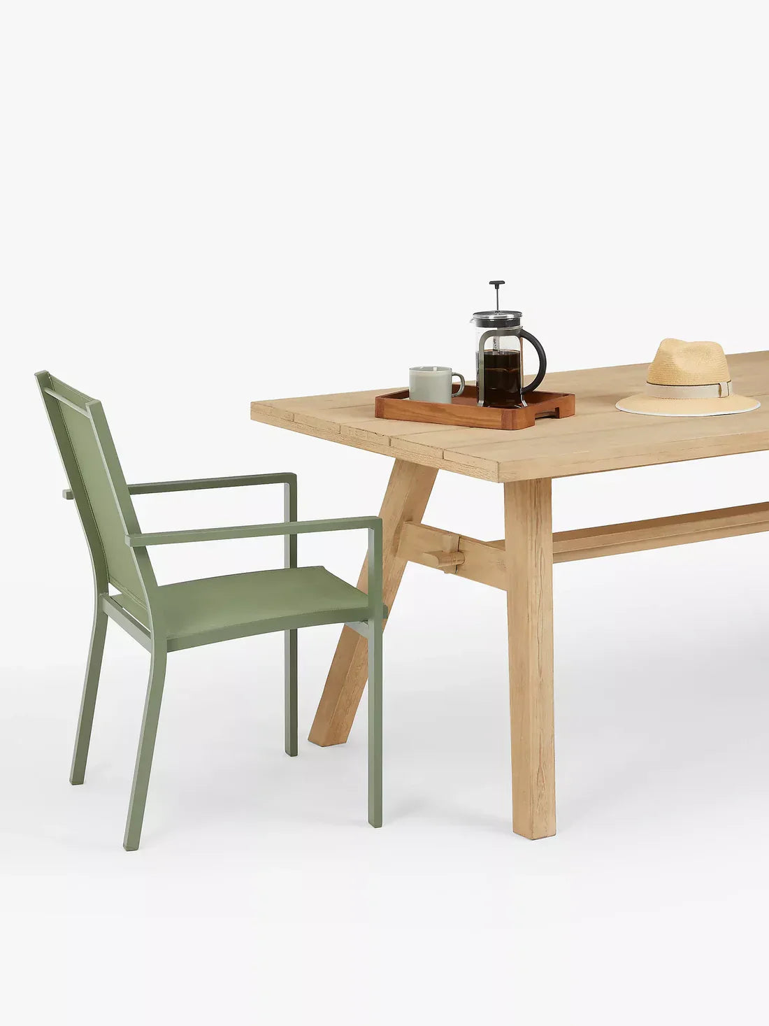 John Lewis Burford Rectangular Garden Dining Table, 190cm, (Acacia Wood), Natural