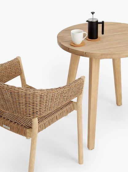 John Lewis Burford Round Garden Bistro Table, 75cm (Acacia Wood), Natural