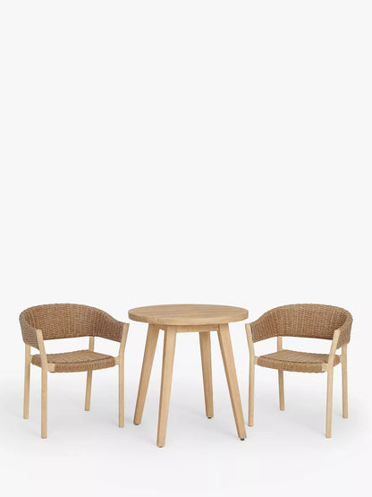 John Lewis Burford Round Garden Bistro Table, 75cm (Acacia Wood), Natural
