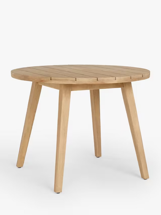 John Lewis Burford Round Garden Dining Table, 100cm, FSC-Certified (Acacia Wood), Natural