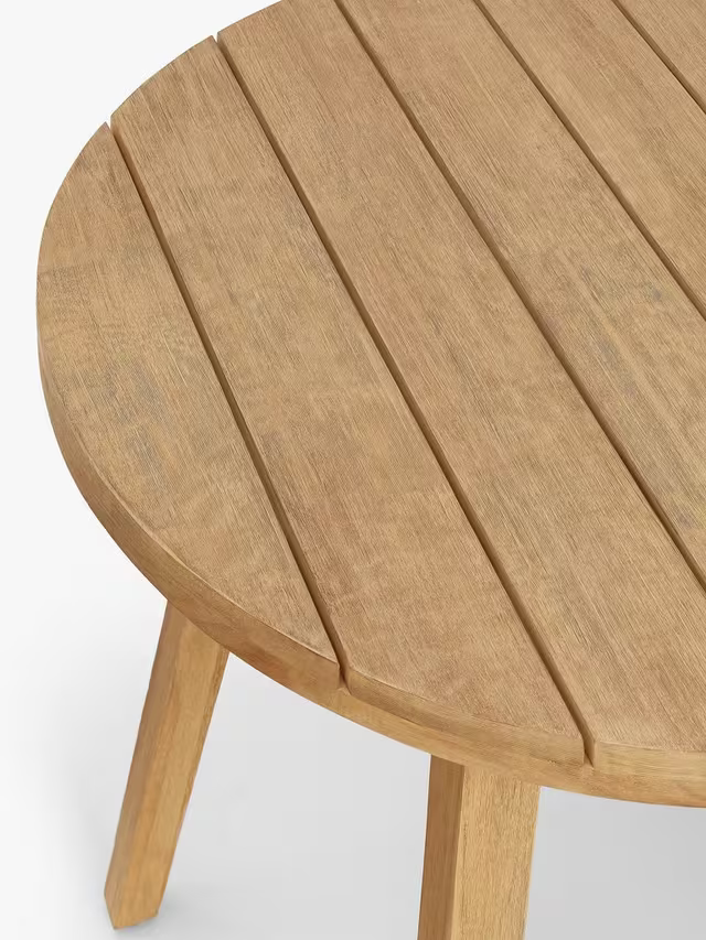 John Lewis Burford Round Garden Dining Table, 100cm, FSC-Certified (Acacia Wood), Natural