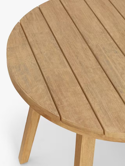 John Lewis Burford Round Garden Dining Table, 100cm, FSC-Certified (Acacia Wood), Natural