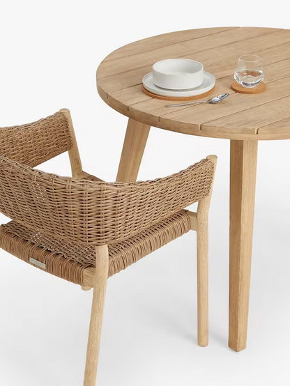 John Lewis Burford Round Garden Dining Table, 100cm, FSC-Certified (Acacia Wood), Natural