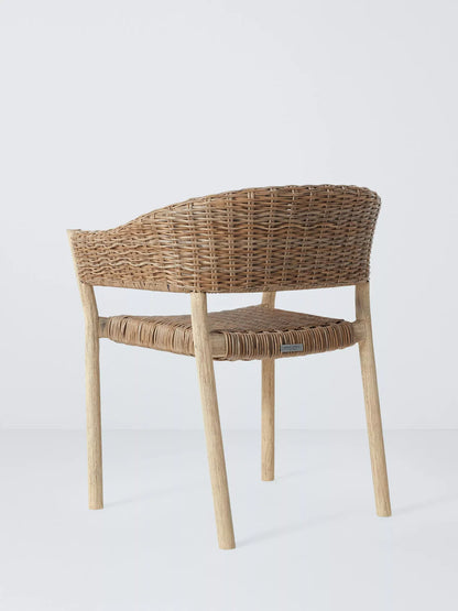 John Lewis Burford Garden Woven Dining Chairs, Set of 2 Acacia Wood Natural