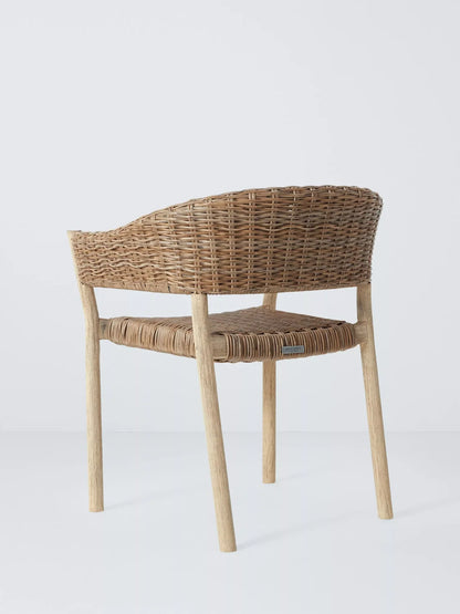 John Lewis Burford Garden Woven Dining Chairs, Set of 2, (Acacia Wood), Natural
