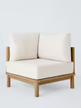 John Lewis Coast Eucalyptus Wood Garden Corner Unit Chair, Brushed Wood