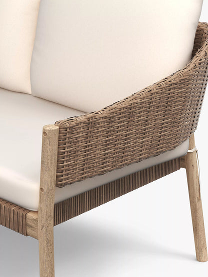 John Lewis Burford 5-Seater Woven Corner Garden Sofa, FSC-Certified (Acacia Wood), Natural