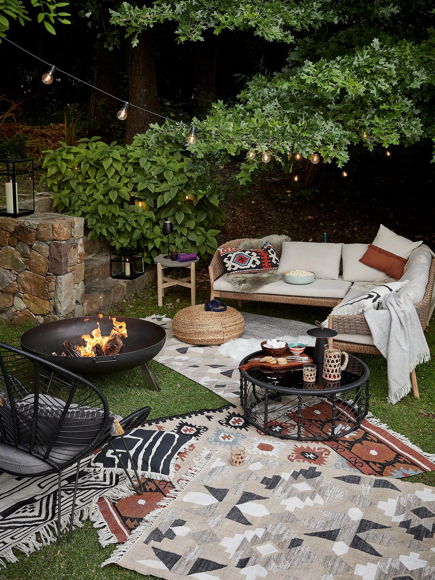 John Lewis Burford 5-Seater Woven Corner Garden Sofa, FSC-Certified (Acacia Wood), Natural