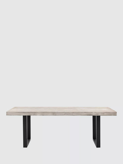 Gallery Direct Taranto 8-Seater Rectangular Acacia Wood Garden Dining Table, Grey