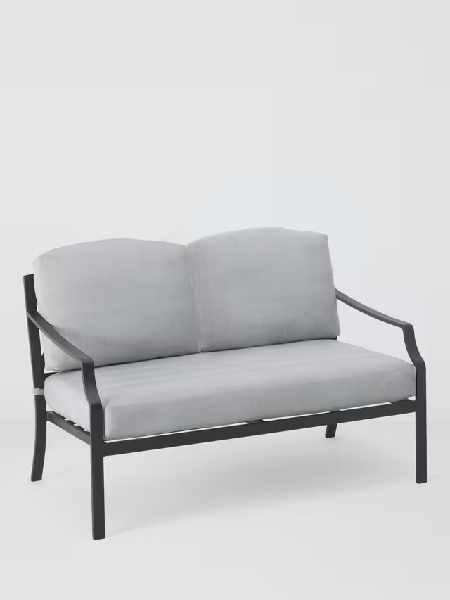 John Lewis Marlow Aluminium 4 Seater Garden Lounge Set, Black/Grey