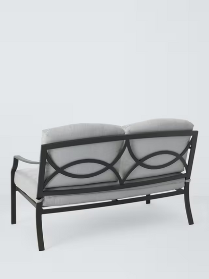 John Lewis Marlow Aluminium 4 Seater Garden Lounge Set, Black/Grey