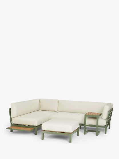 John Lewis Platform Modular 4-Seater Garden Lounging Set, Green