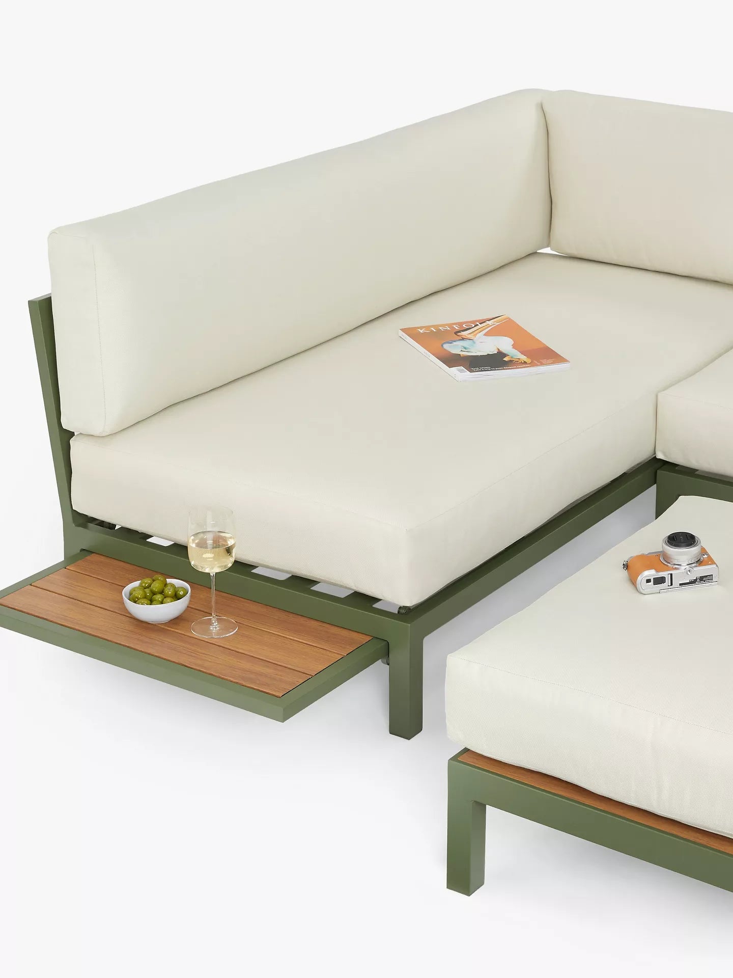 John Lewis Platform Modular 4-Seater Garden Lounging Set, Green