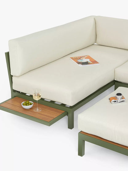 John Lewis Platform Modular 4-Seater Garden Lounging Set, Green