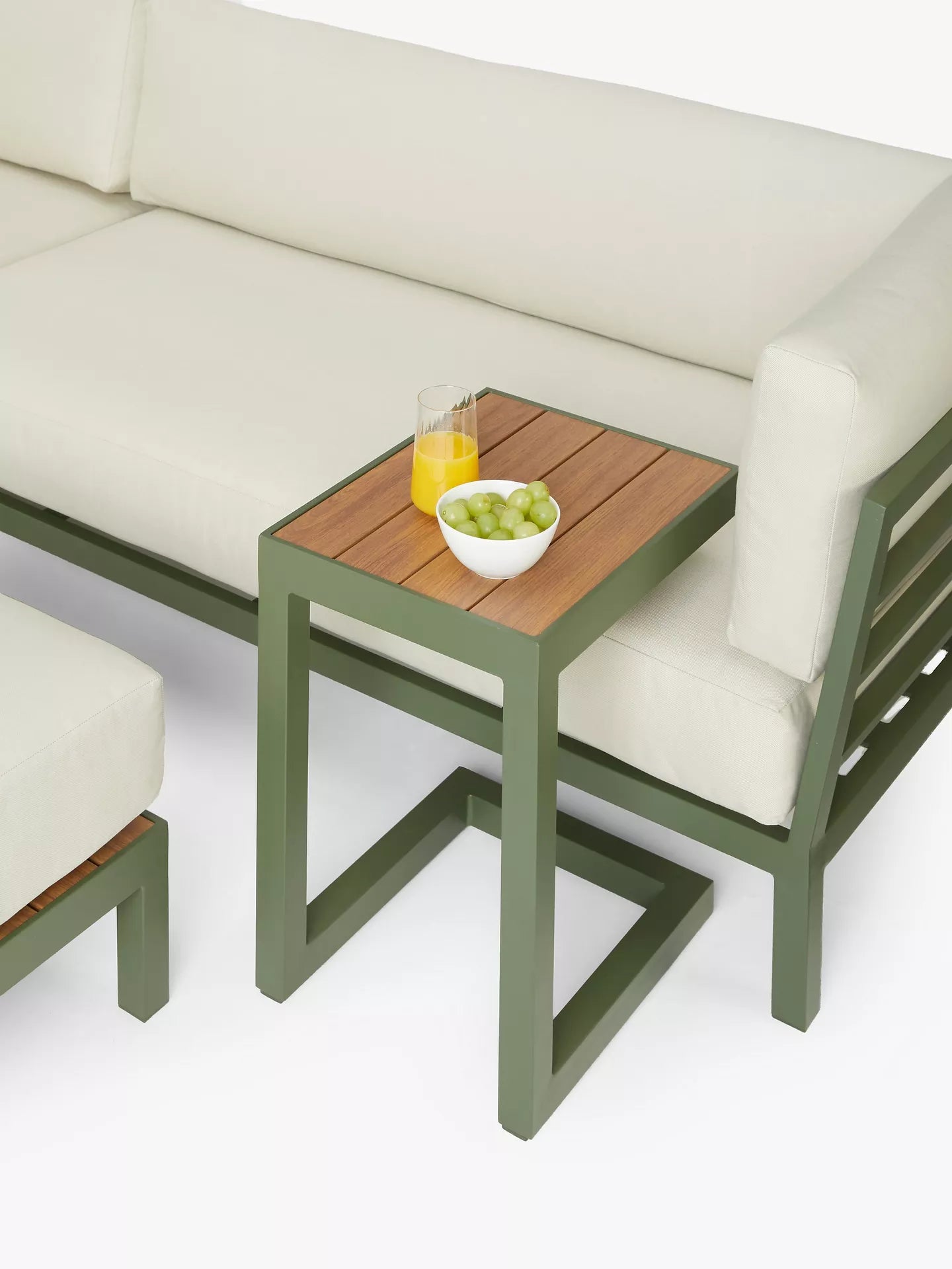 John Lewis Platform Modular 4-Seater Garden Lounging Set, Green