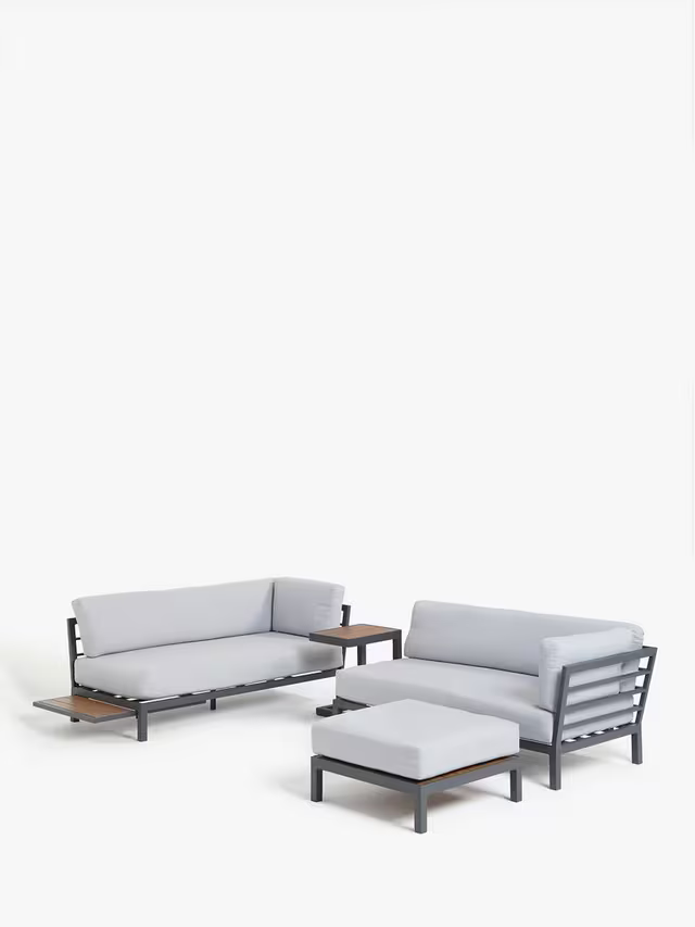 John Lewis Platform Modular 4-Seater Garden Lounging Set, Grey