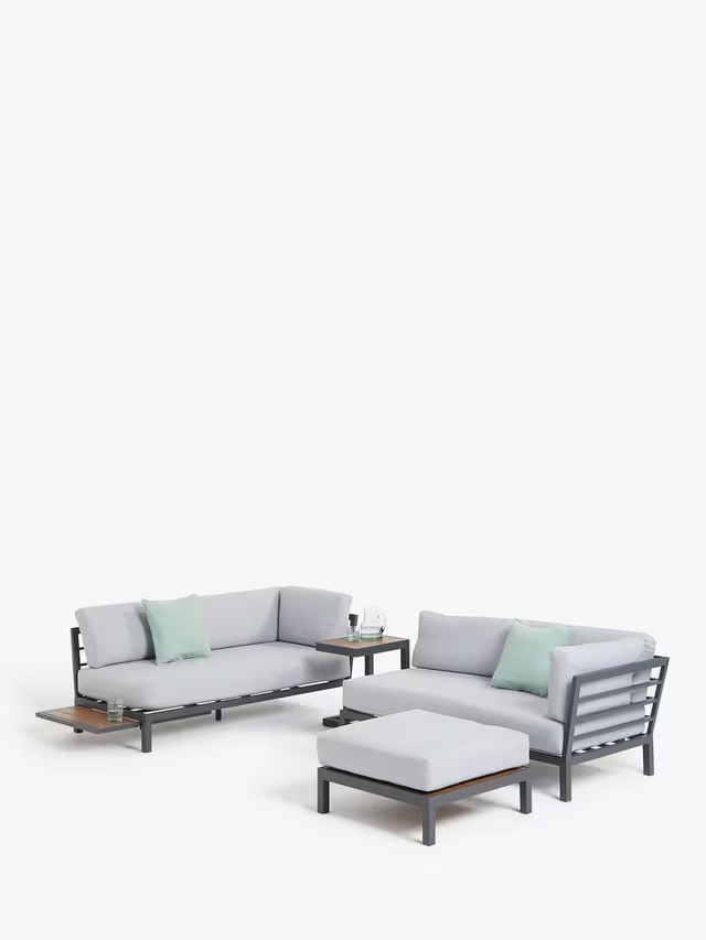 John Lewis Platform Modular 4-Seater Garden Lounging Set Grey
