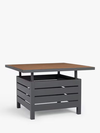 John Lewis Garden  Platform 8-Seater Corner Dining/Lounge Set with Height-Adjustable Table, Grey