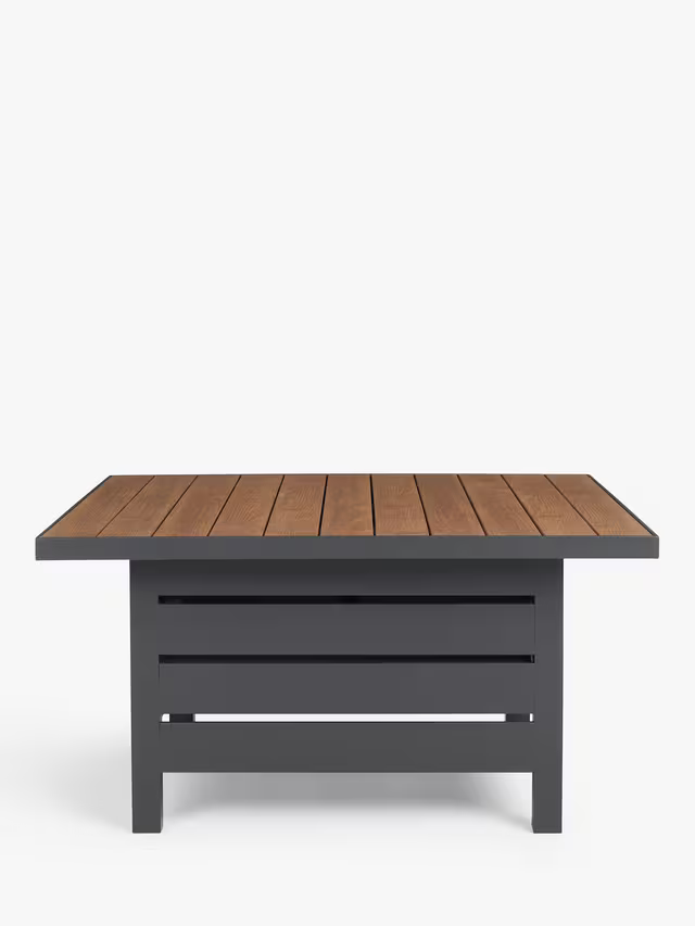 John Lewis Garden  Platform 8-Seater Corner Dining/Lounge Set with Height-Adjustable Table, Grey