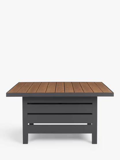 John Lewis Garden  Platform 8-Seater Corner Dining/Lounge Set with Height-Adjustable Table, Grey