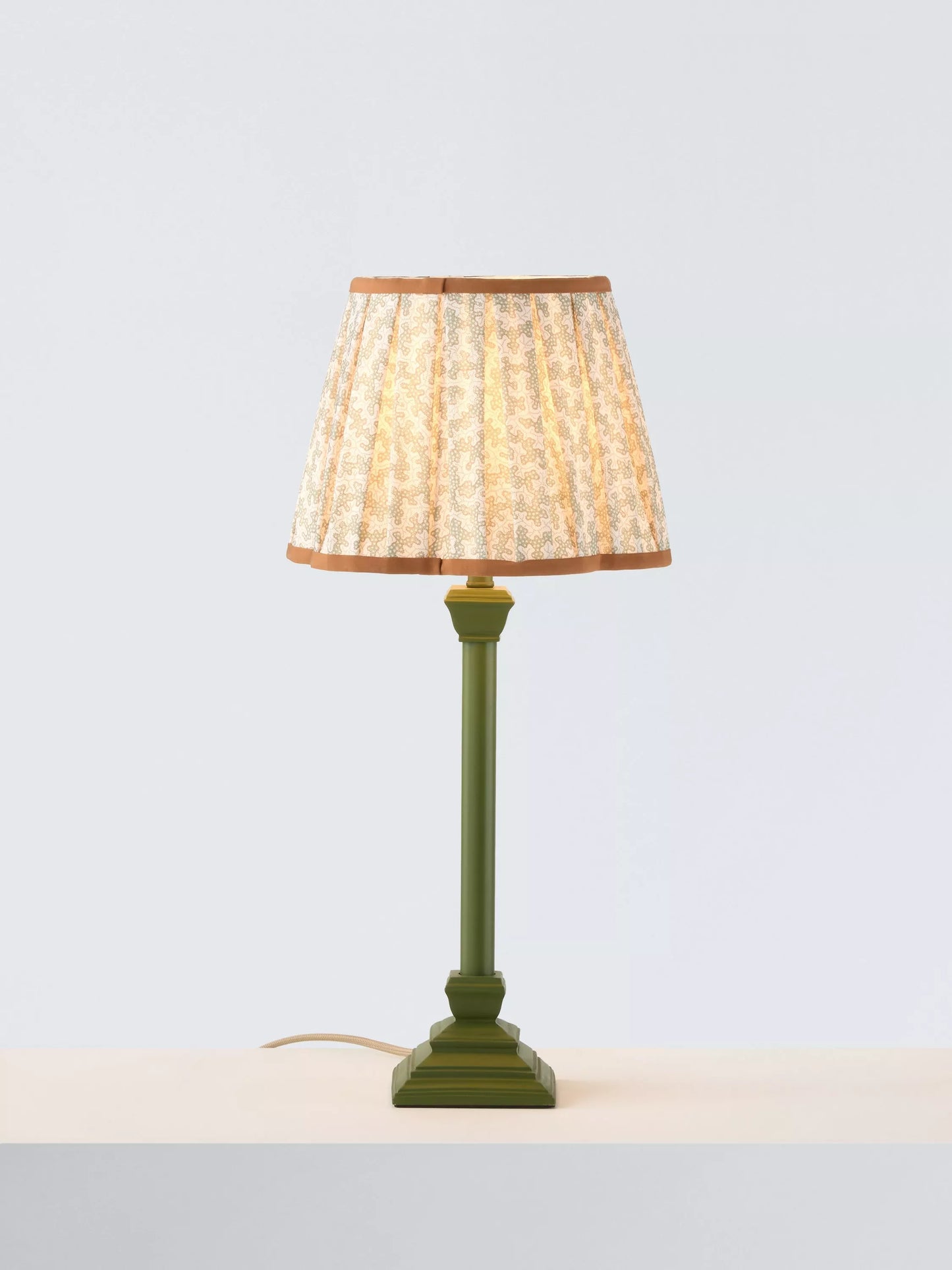 John Lewis x Sanderson Truffle Scallop Table Lamp, Green
