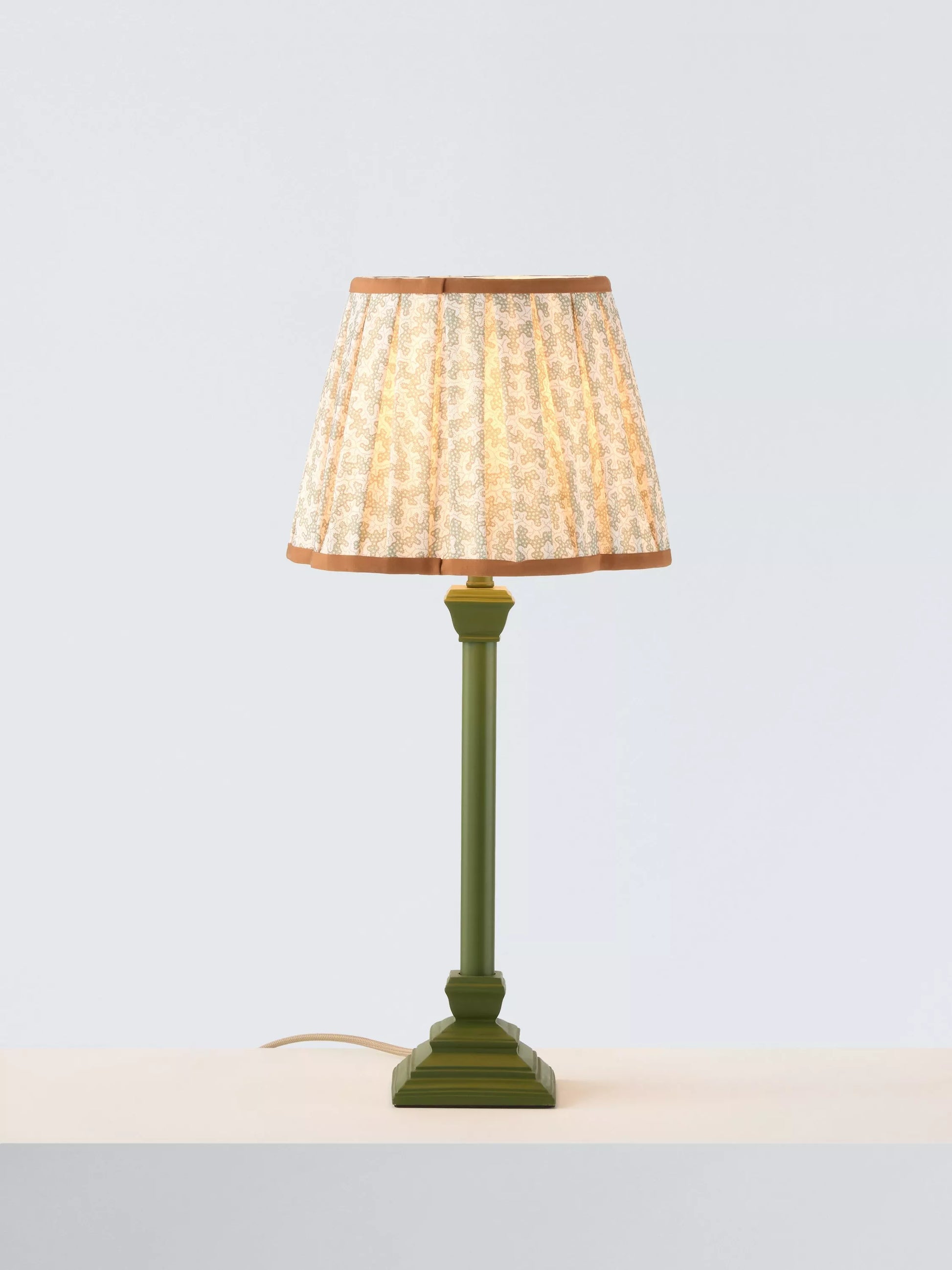 John Lewis x Sanderson Truffle Scallop Table Lamp, Green