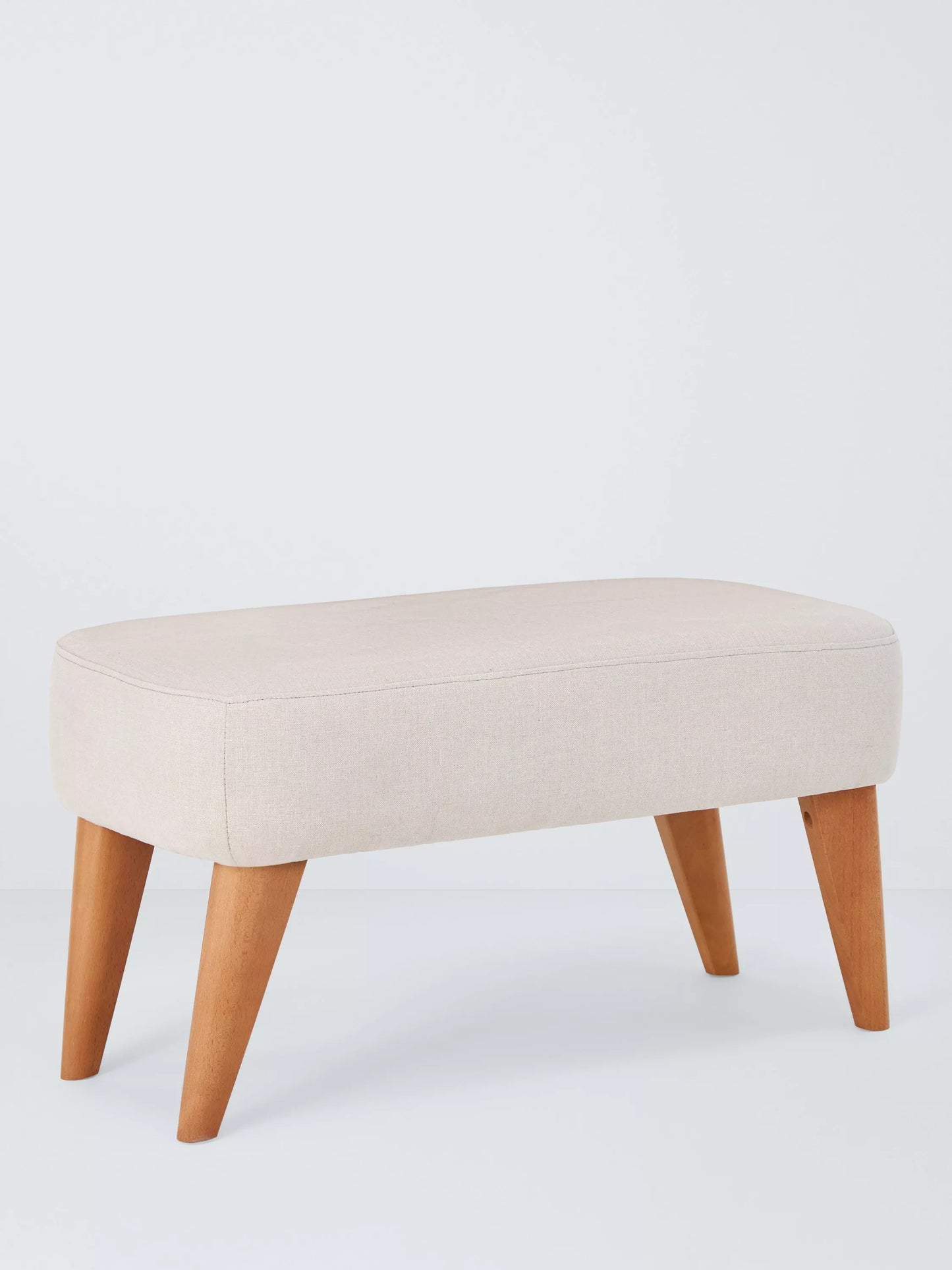 John Lewis Bergen II Footstool, Light Leg Linen Clay
