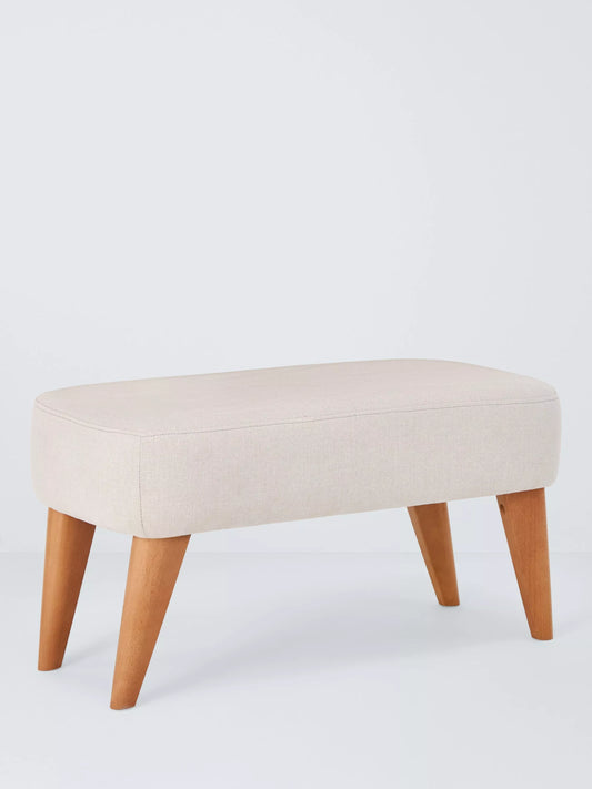 John Lewis Bergen II Footstool, Light Leg Linen Clay