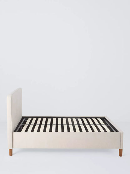 John Lewis Clyde Upholstered Bed Frame, Double, Brushed Weave Grey