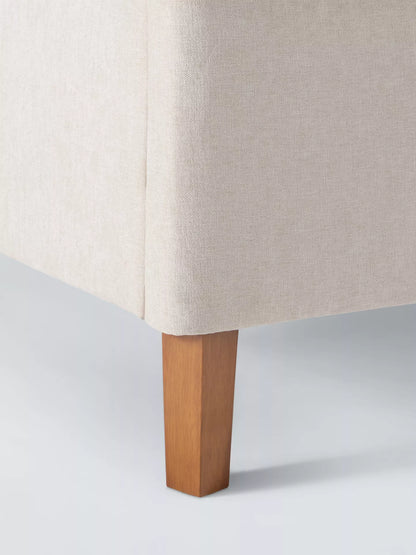 John Lewis Clyde Upholstered Bed Frame, Double, Brushed Weave Grey