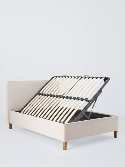 John Lewis Clyde Upholstered Bed Frame, Double, Brushed Weave Grey