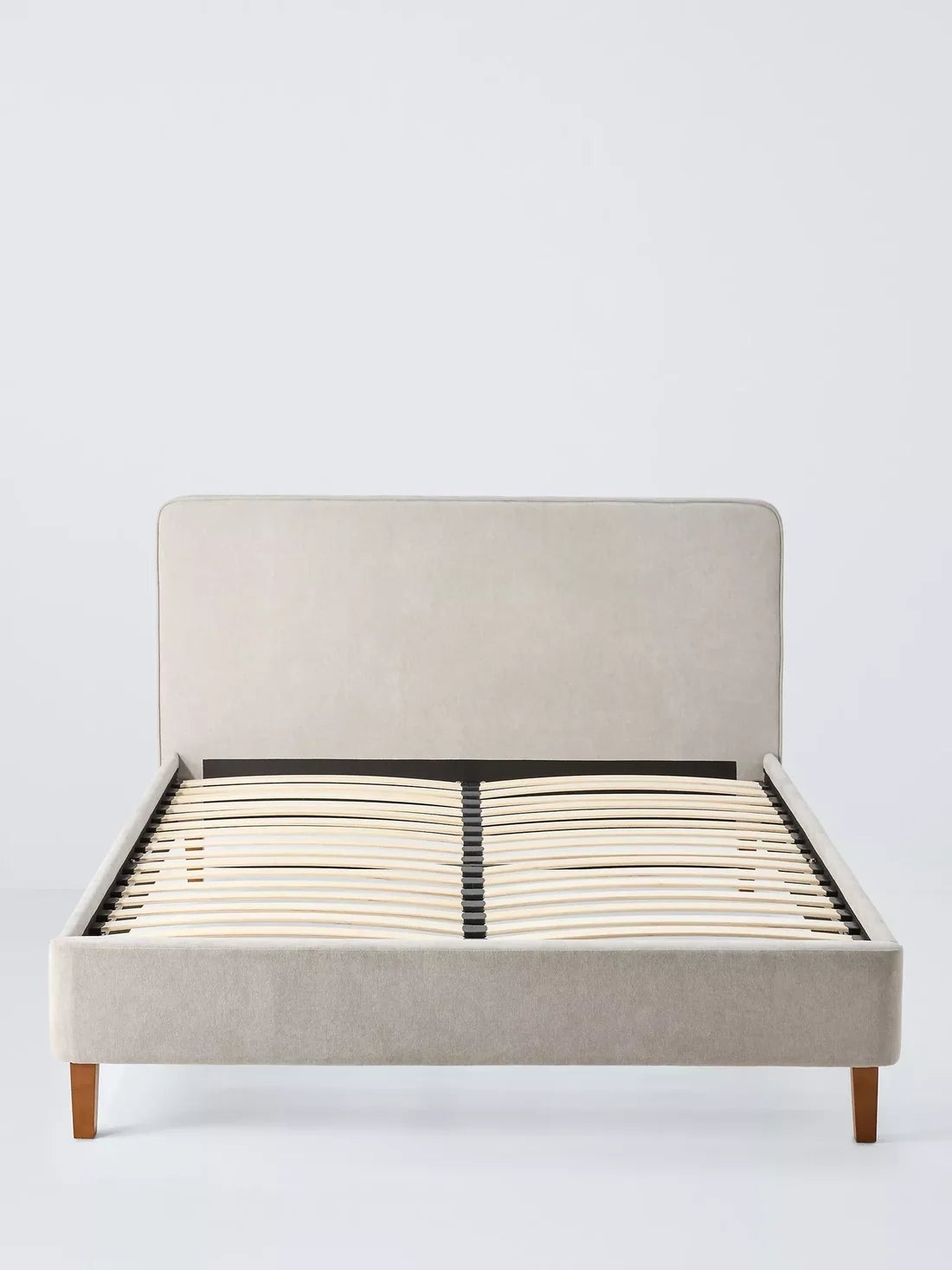 John Lewis Clyde Upholstered Bed Frame, Small Double, Brushed Weave Grey