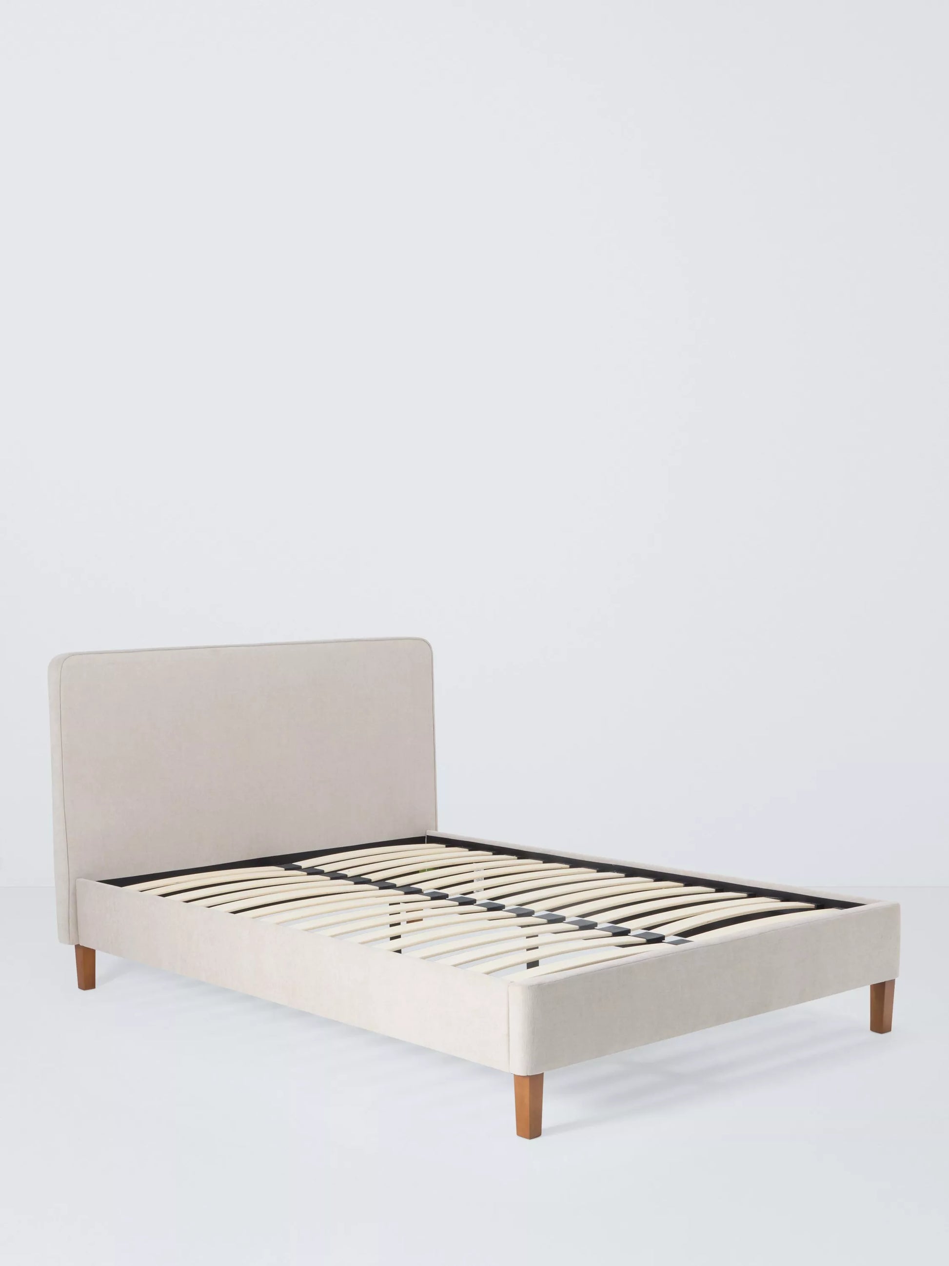 John Lewis Clyde Upholstered Bed Frame, Double, Brushed Weave Beige